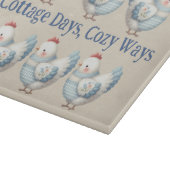 Blaue Gingham-Henne Cottage Schneidebrett (Ecke)