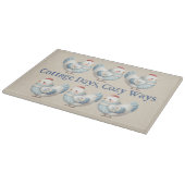 Blaue Gingham-Henne Cottage Schneidebrett (Ecke)