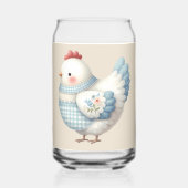 Blaue Gingham-Henne im Cottage-Stil Dosenglas (Rückseite)