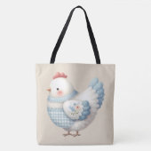 Blaue Gingham-Henne im Cottage-Stil Tasche (Vorderseite)