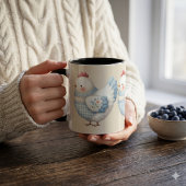 Blaue Gingham-Henne im Cottage-Stil Tasse