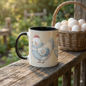 Blaue Gingham-Henne im Cottage-Stil Tasse
