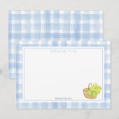Blaue Gingham Hortensien-Blume Danke (Vorne/Hinten)