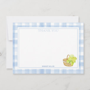 Blaue Gingham Hortensien-Blume Danke