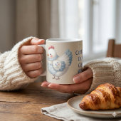 Blaue Gingham-Hütte Henne Cozy Ways Kaffeetasse