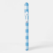 Blaue Gingham iPhone Hülle (Linke Seite)