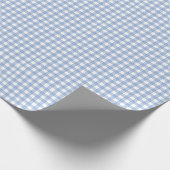 Blaue Gingham-Karierung Geschenkpapier (Ecke)