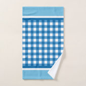 Blaue Gingham-Karo Badhandtuch Set (Handtuch)