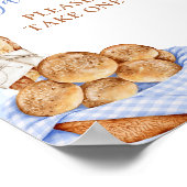 Blaue Gingham-Karo-Brötchen im Ofen Favors Poster (Ecke)