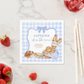 Blaue Gingham Karo Brötchen im Ofen Papiertaschent Serviette (Beispiel)