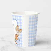 Blaue Gingham Karo Brötchen im Ofen Papiertassen Pappbecher (Links)