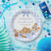 Blaue Gingham-Karo-Brötchen im Ofen-Papierteller Pappteller (Party)
