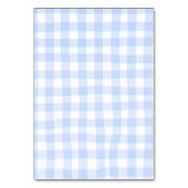 Blaue Gingham Karo Brötchen im Ofen Tischnummer (Rückseite)