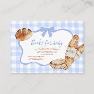 Blaue Gingham-Karo-Bun im Ofen Bücher für Baby Begleitkarte