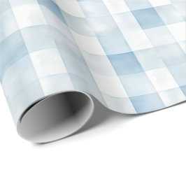 Blaue Gingham-Karo für Baby-Jungen-Kinderzimmer, s Geschenkpapier