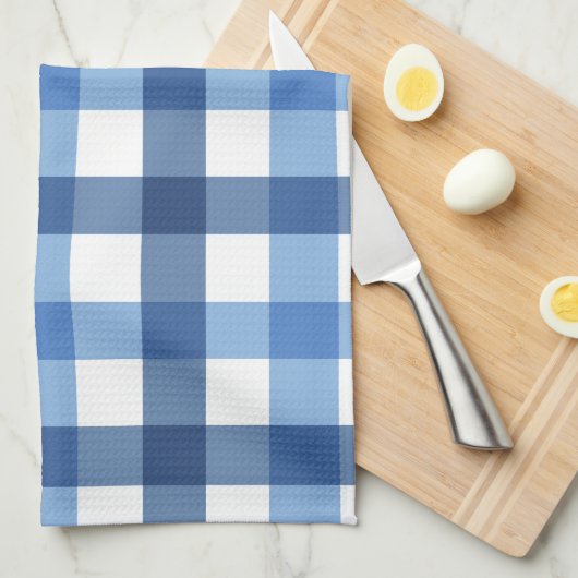 Blaue Gingham-Karo-Tee-Tücher Geschirrtuch (Viertel Falte)