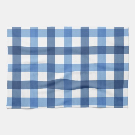 Blaue Gingham-Karo-Tee-Tücher Geschirrtuch (Horizontal)