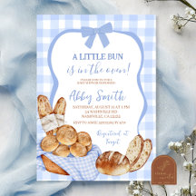 Blaue Gingham-Karobunke im Ofen-Baby-Shower