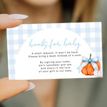 Blaue Gingham-Kürbis-Bücher für Baby