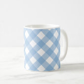 Blaue Gingham Muster Rote Kirsche Persönlich Kaffeetasse (VorderseiteRechts)