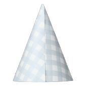 Blaue Gingham-Partyhut Partyhütchen (Rückseite)