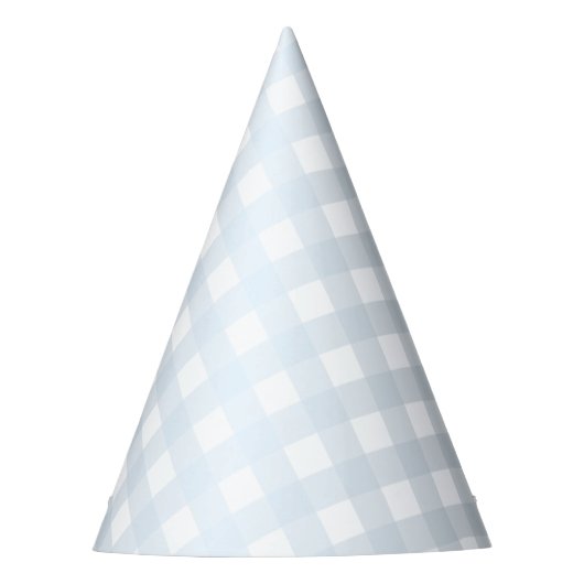 Blaue Gingham-Partyhut Partyhütchen (Vorderseite)