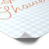 Blaue Gingham-Picknick-Display-Dusche Poster (Ecke)