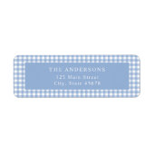 Blaue Gingham-Rücksendeadresse (Vorne)