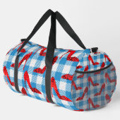Blaue Gingham-Rupenschuhe Duffle Bag (Rechte Ecke)