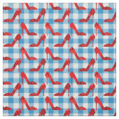 Blaue Gingham-Rupenschuhe Stoff (Muster)