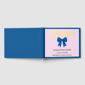 Blaue Gingham-Schleife Abschlussfeier Gästebuch (Voll)
