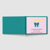 Blaue Gingham-Schleife Abschlussfeier Gästebuch (Voll)