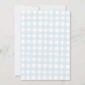 Blaue Gingham-Schleifen-Geburtstagseinladung Dankeskarte (Rückseite)