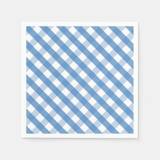 Blaue Gingham Servietten (Vorderseite)