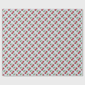 Blaue Gingham und Kirschen Geschenkpapier (Flach)