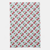 Blaue Gingham und Kirschen Geschirrtuch (Vertikal)