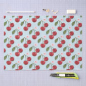 Blaue Gingham und Kirschen Seidenpapier (Handwerk)