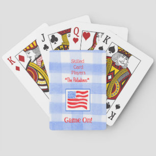 Blaue Gingham-USA-Flagge Bridge Spielkarten