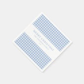 Blaue Gingham-Weihnachten Serviette (Ecke)