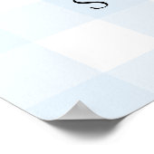 Blaue Gingham-Willkommensschild Poster (Ecke)