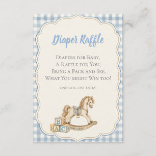 Blaue Gingham-Windel-Raffel Begleitkarte