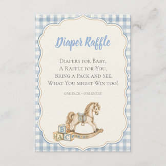 Blaue Gingham-Windel-Raffel Begleitkarte