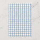 Blaue Gingham-Windel-Raffel Begleitkarte (Rückseite)