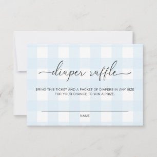 Blaue Gingham-Windel-Rafficketkarte Einladung