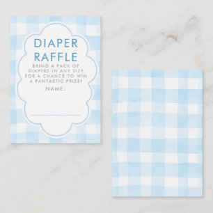 Blaue Gingham-Windel-Raffle-Baby-Shower-Tickets Begleitkarte