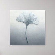 Blaue Ginkgoblatt-Stickerei-Textur Botanisch