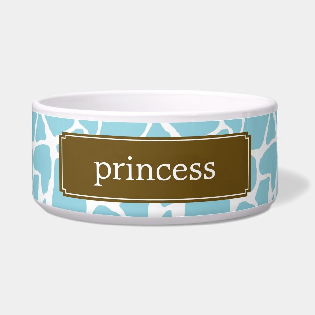 Blaue Giraffe Muster Napf (Vorderseite)