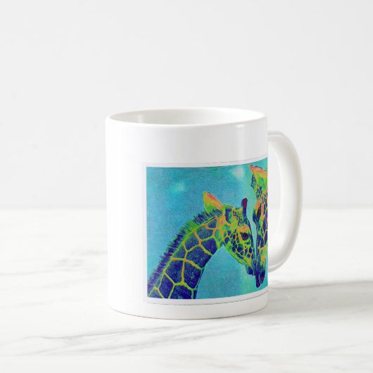 blaue Giraffen Kaffeetasse (VorderseiteRechts)