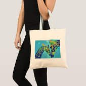 blaue Giraffentasche Tragetasche (Vorderseite (Produkt))