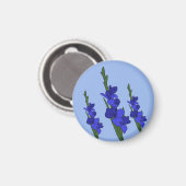 Blaue Gladiole  Magnet (Vorderseite/Rückseite)